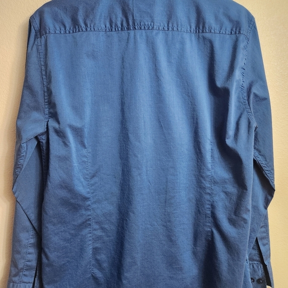 Guess Dress Shirt Men's Slim Fit Large Blue - Picture 8 of 10